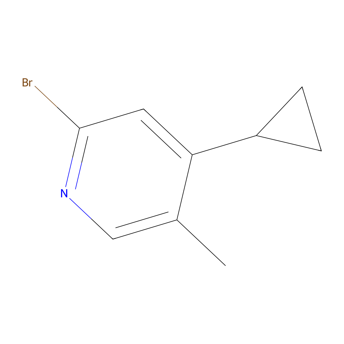 2-Bromo-4-cyclopropyl-5-methylpyridine molecular structure, CAS 1381938-07-3