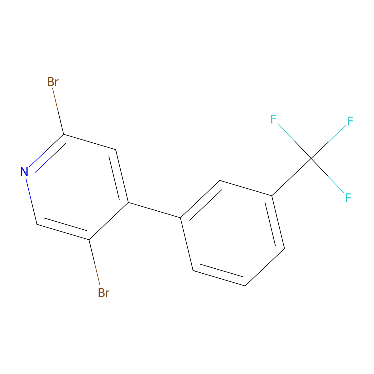 2,5-Dibromo-4-(3-trifluoromethylphenyl)pyridine molecular structure, CAS 1381938-09-5