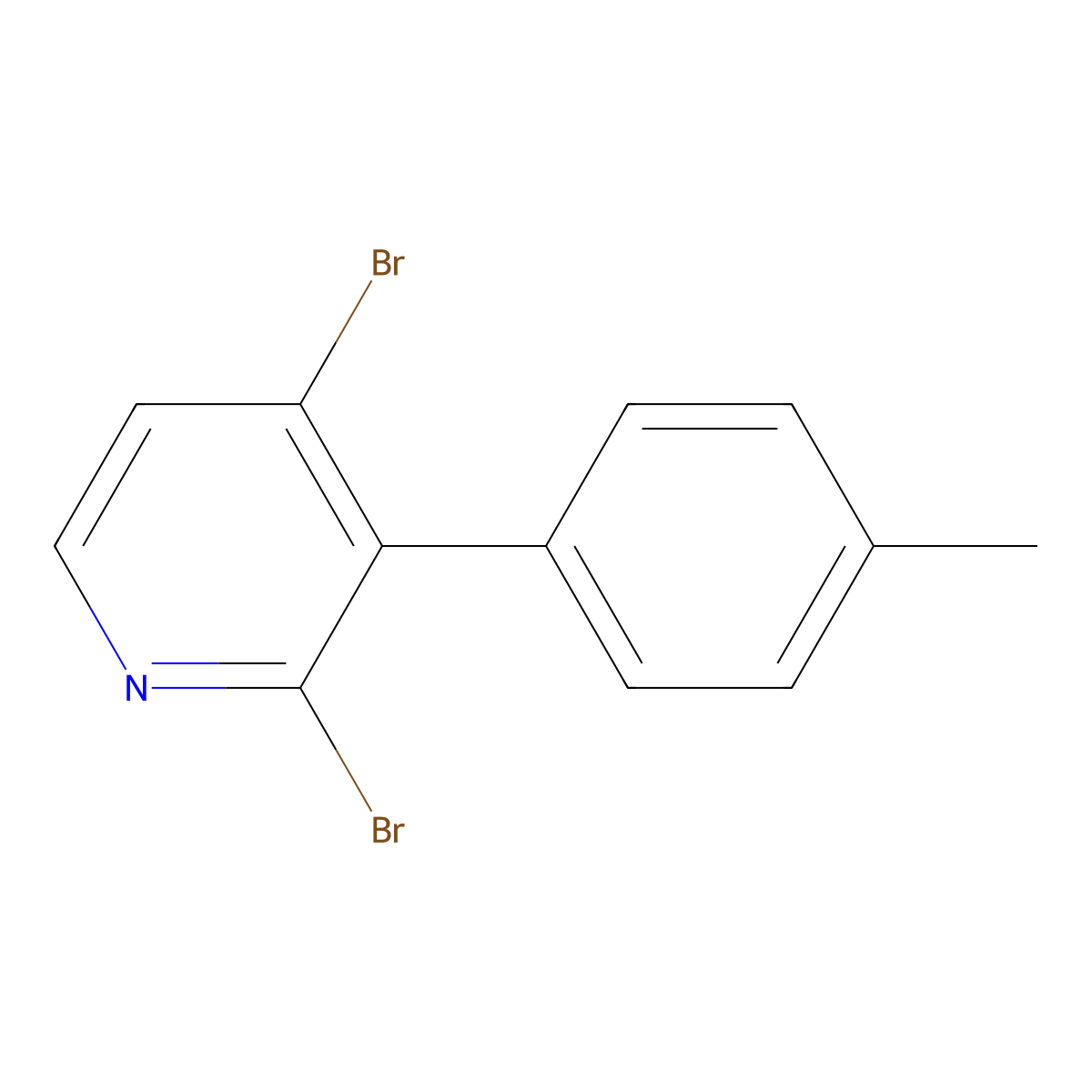 2,4-Dibromo-3-(4-tolyl)pyridine molecular structure, CAS 1381938-10-8