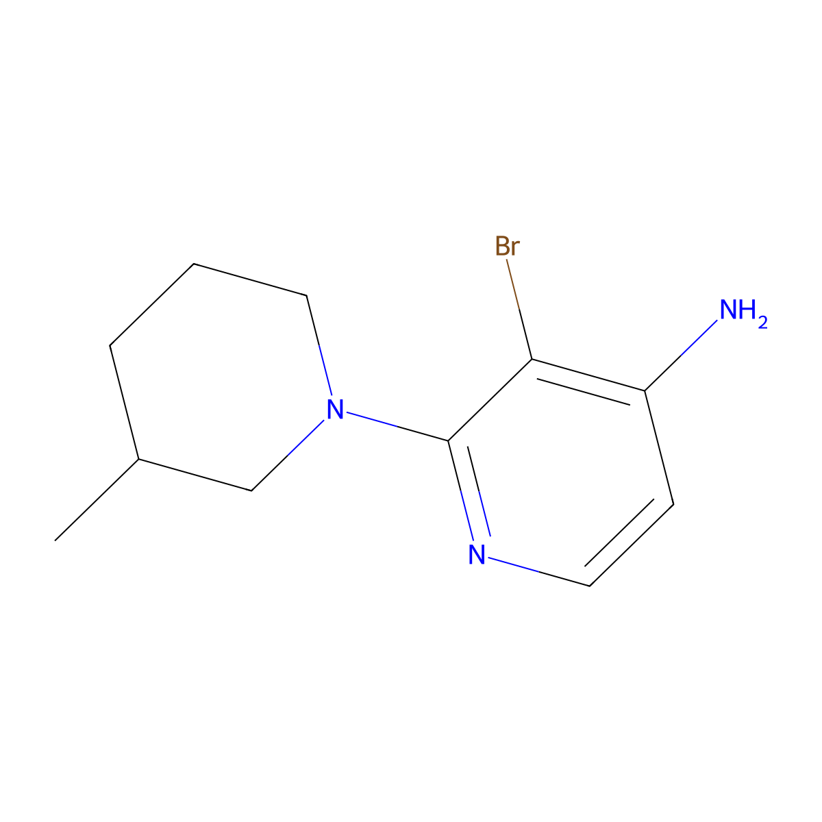 3-Bromo-2-(3-methylpiperidin-1-YL)pyridin-4-amine molecular structure, CAS 1381938-13-1