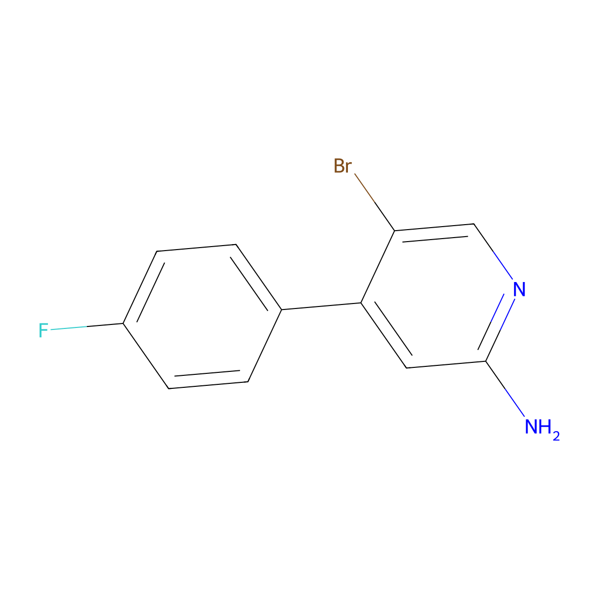 2-Amino-5-bromo-4-(4-fluorophenyl)pyridine molecular structure, CAS 1381938-17-5
