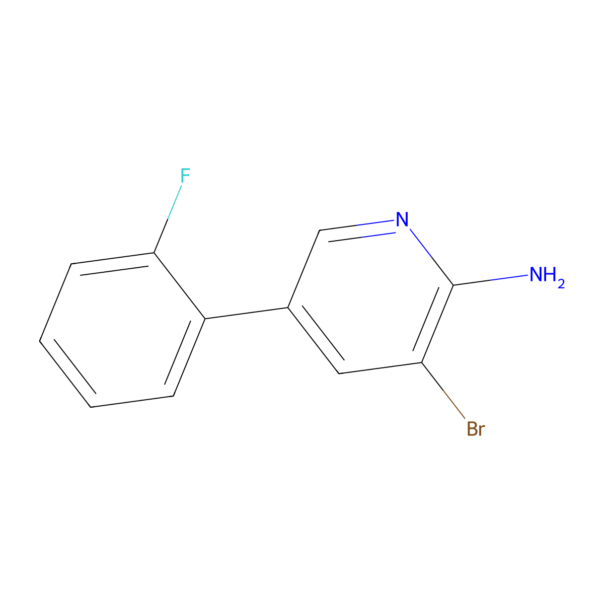 2-Amino-3-bromo-5-(2-fluorophenyl)pyridine molecular structure, CAS 1381938-25-5
