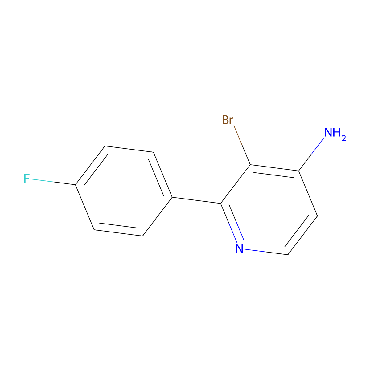 3-Bromo-2-(4-fluorophenyl)pyridin-4-amine molecular structure, CAS 1381938-31-3