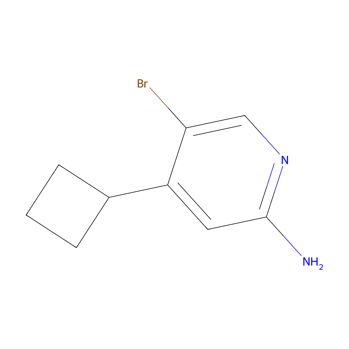 2-Amino-5-bromo-4-(cyclobutyl)pyridine molecular structure, CAS 1381938-34-6