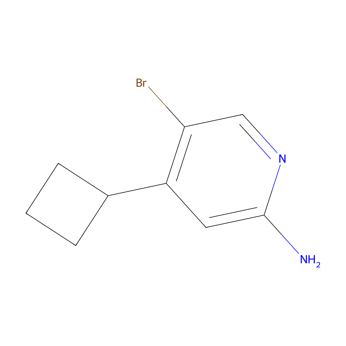 2-Amino-5-bromo-4-(cyclobutyl)pyridine molecular structure, CAS 1381938-34-6