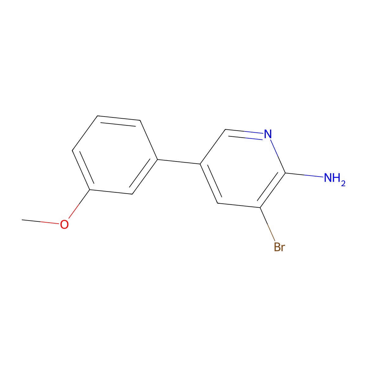 2-Amino-3-bromo-5-(3-methoxyphenyl)pyridine molecular structure, CAS 1381938-35-7