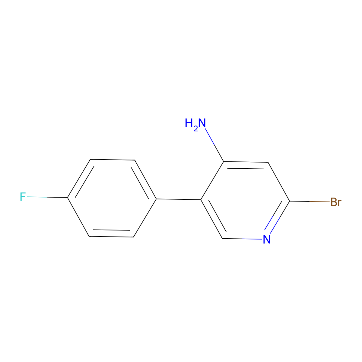 2-Bromo-4-amino-5-(4-fluorophenyl)pyridine molecular structure, CAS 1381938-37-9