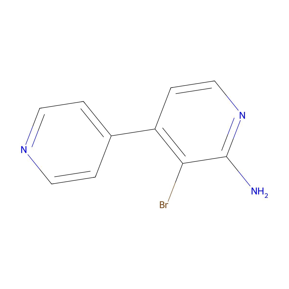 2-Amino-3-bromo-4-(4-pyridyl)pyridine molecular structure, CAS 1381938-39-1