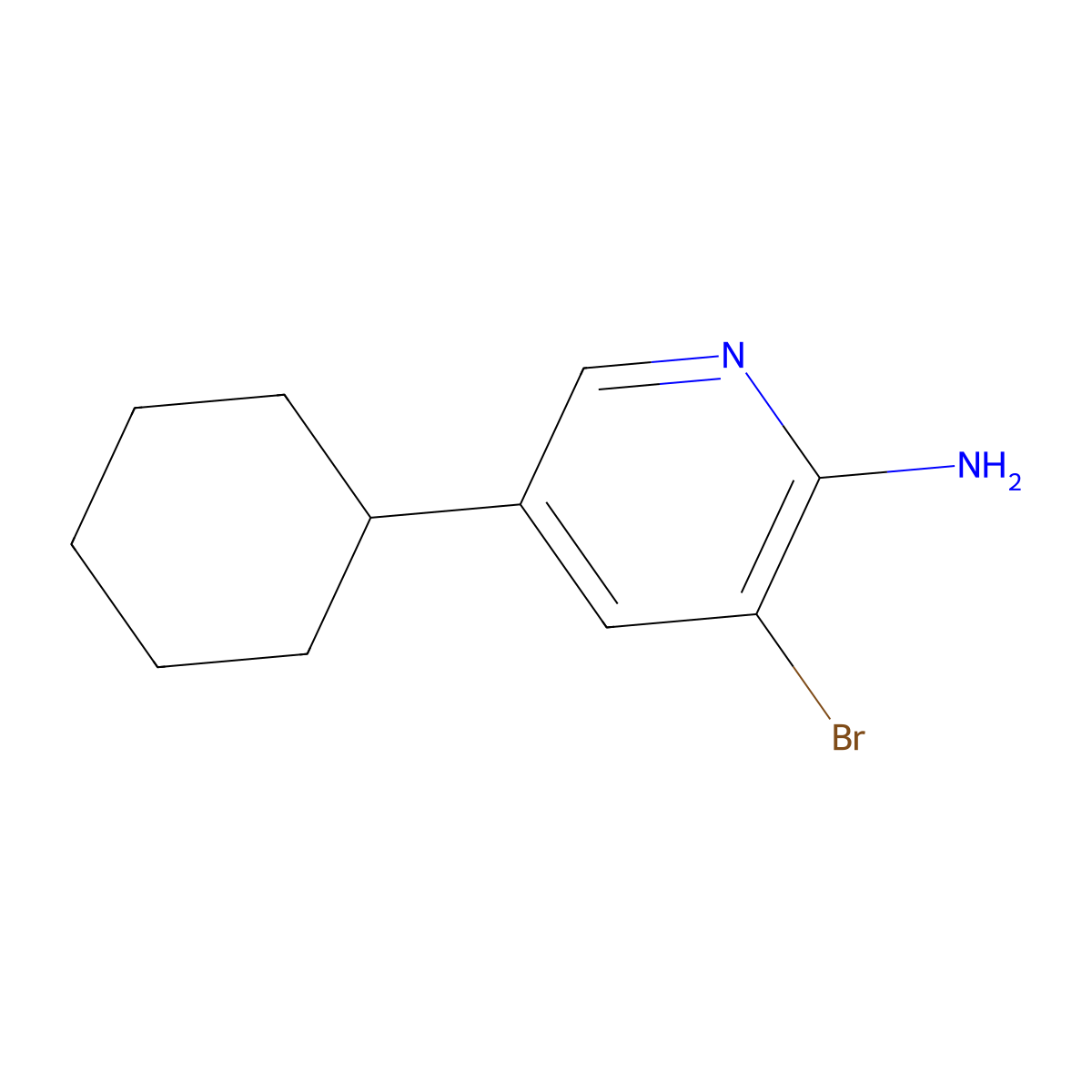 2-Amino-3-bromo-5-(cyclohexyl)pyridine molecular structure, CAS 1381938-40-4