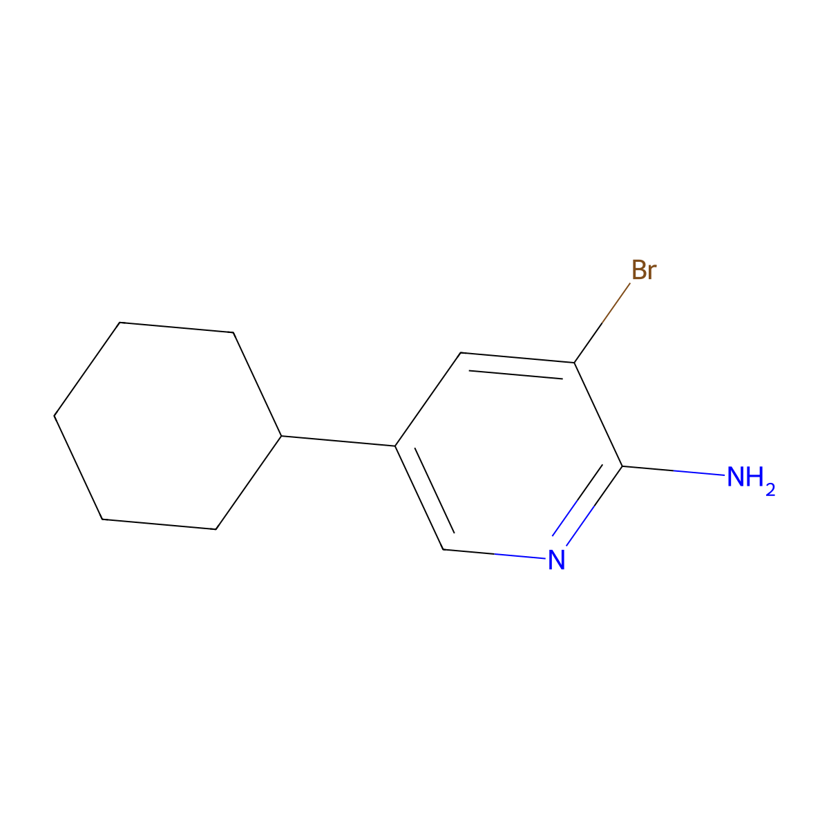 2-Amino-3-bromo-5-(cyclohexyl)pyridine molecular structure, CAS 1381938-40-4