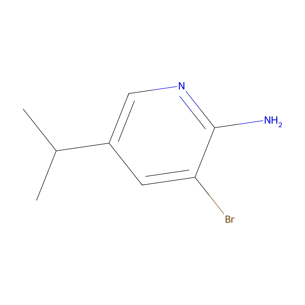 3-Bromo-5-isopropylpyridin-2-amine molecular structure, CAS 1381938-44-8