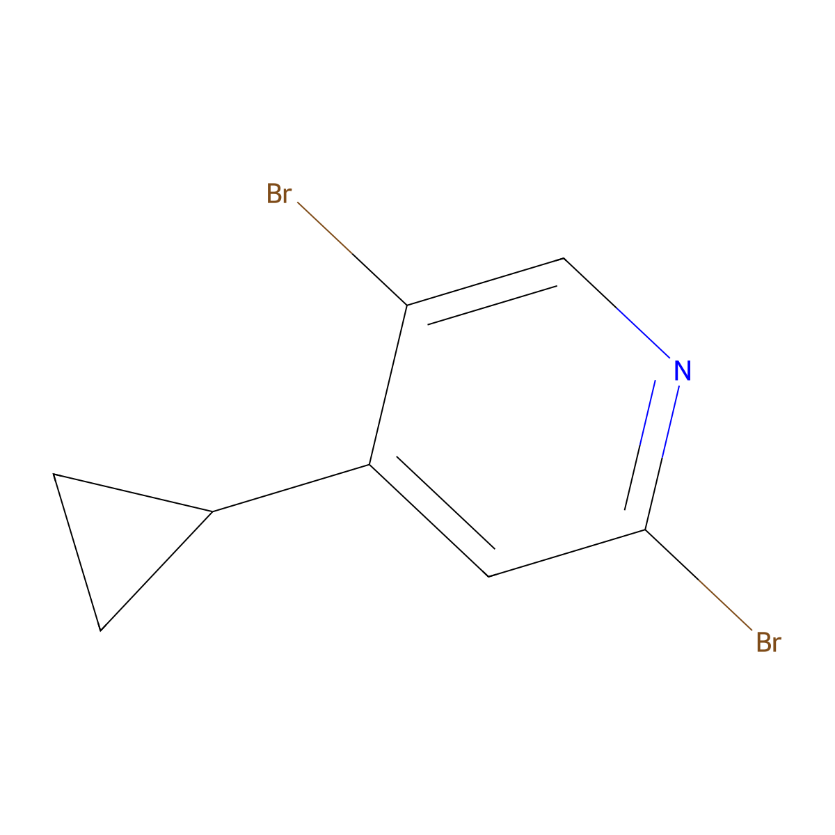 2,5-Dibromo-4-(cyclopropyl)pyridine molecular structure, CAS 1381938-50-6