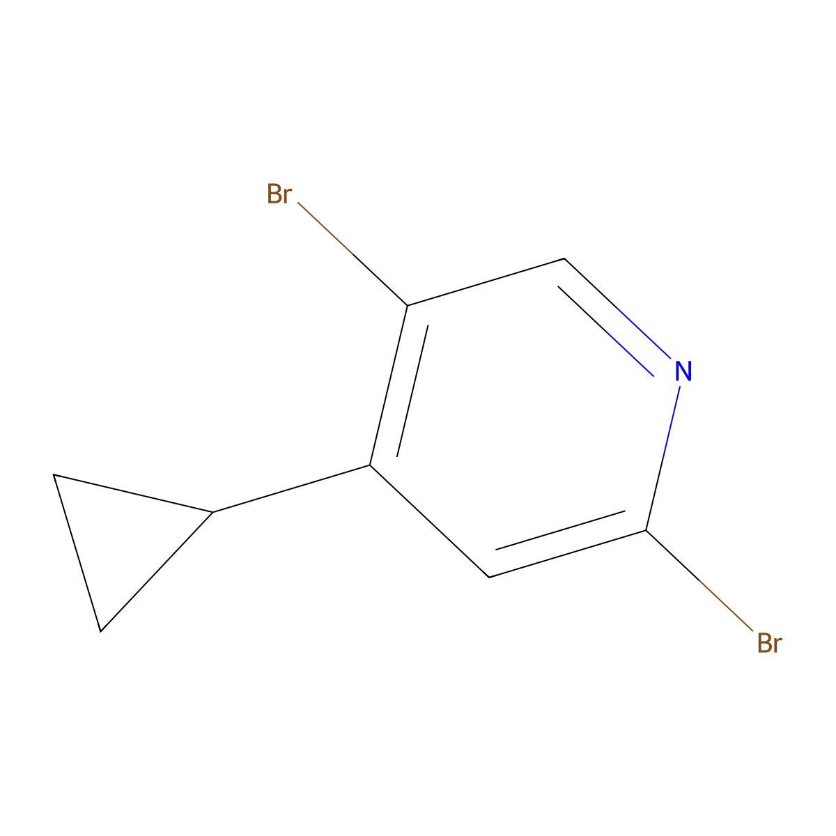 2,5-Dibromo-4-(cyclopropyl)pyridine molecular structure, CAS 1381938-50-6