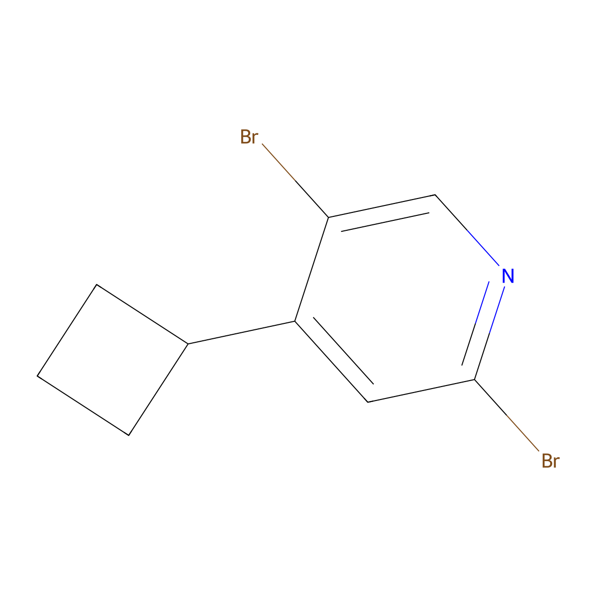 2,5-Dibromo-4-(cyclobutyl)pyridine molecular structure, CAS 1381938-51-7