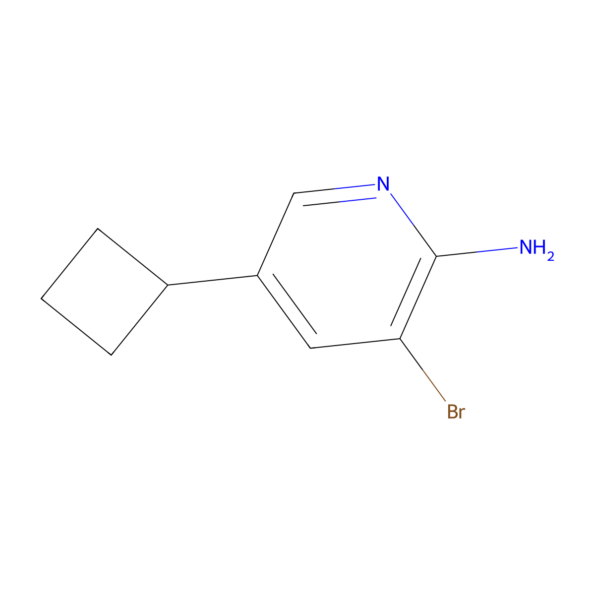 3-Bromo-5-cyclobutylpyridin-2-amine molecular structure, CAS 1381938-52-8