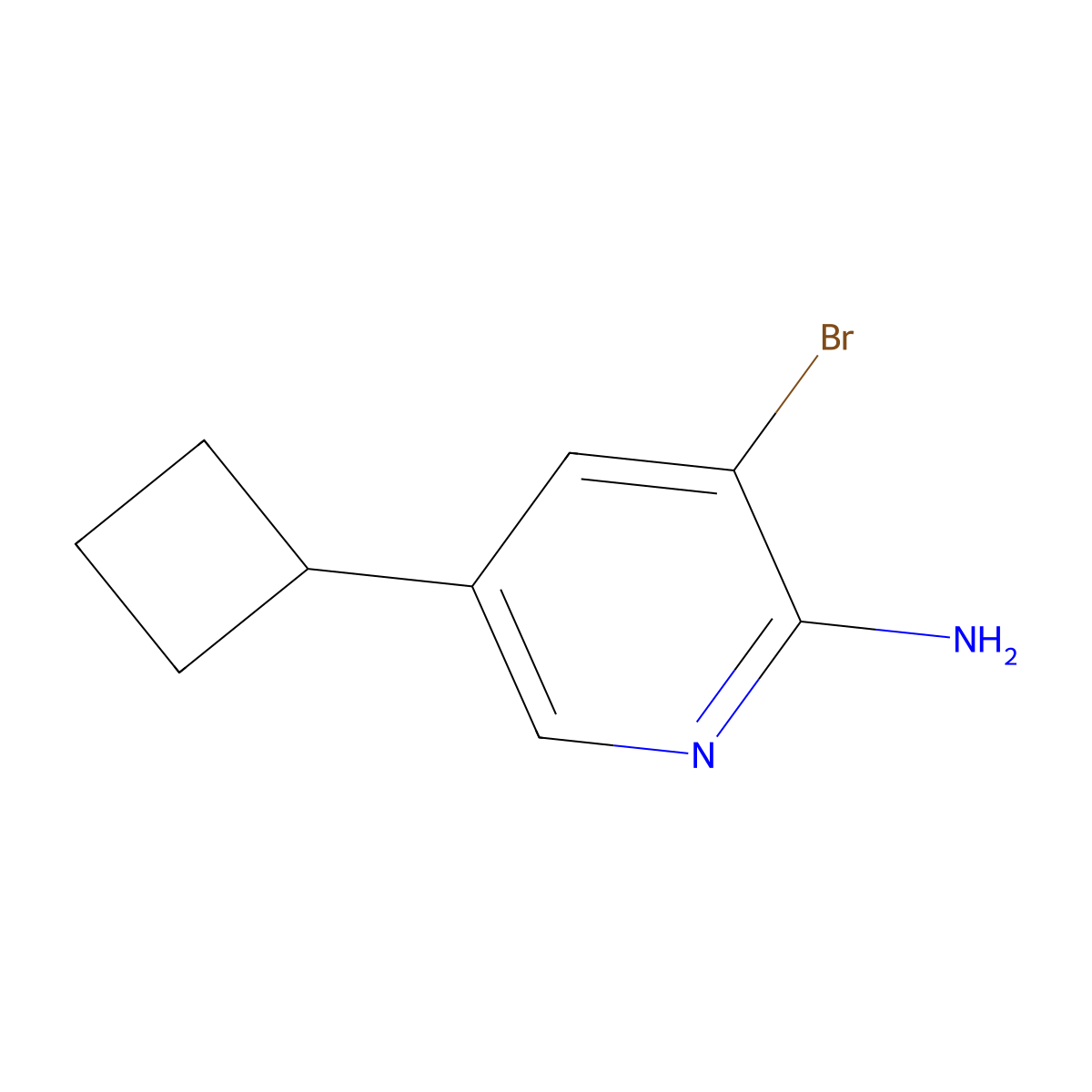 3-Bromo-5-cyclobutylpyridin-2-amine molecular structure, CAS 1381938-52-8