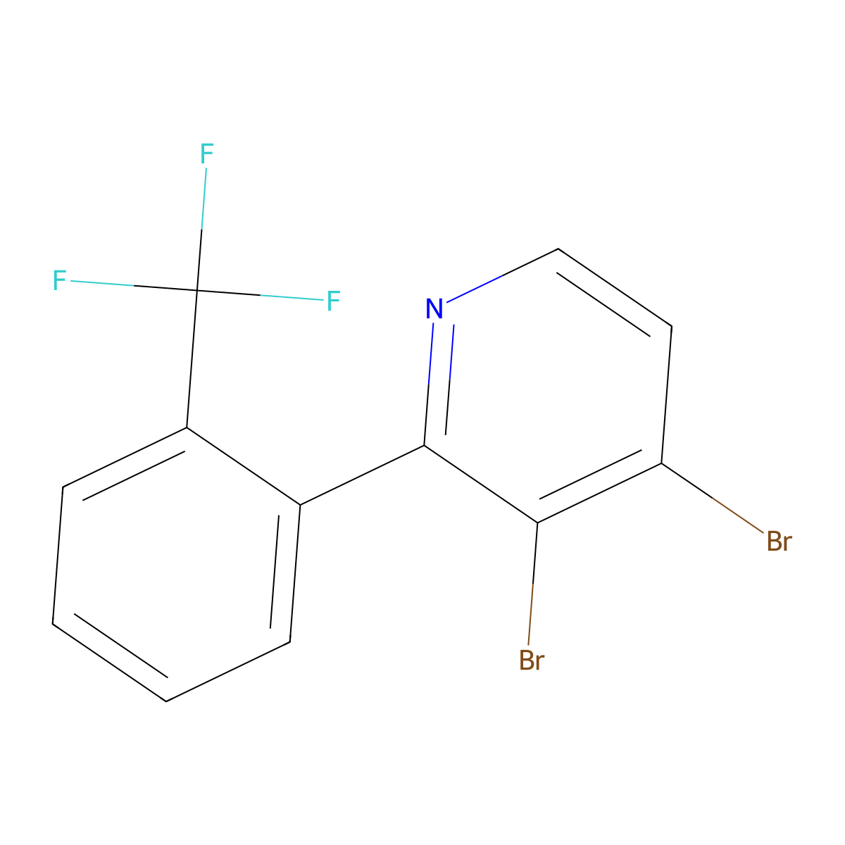 3,4-Dibromo-2-(2-trifluoromethylphenyl)pyridine molecular structure, CAS 1381938-53-9