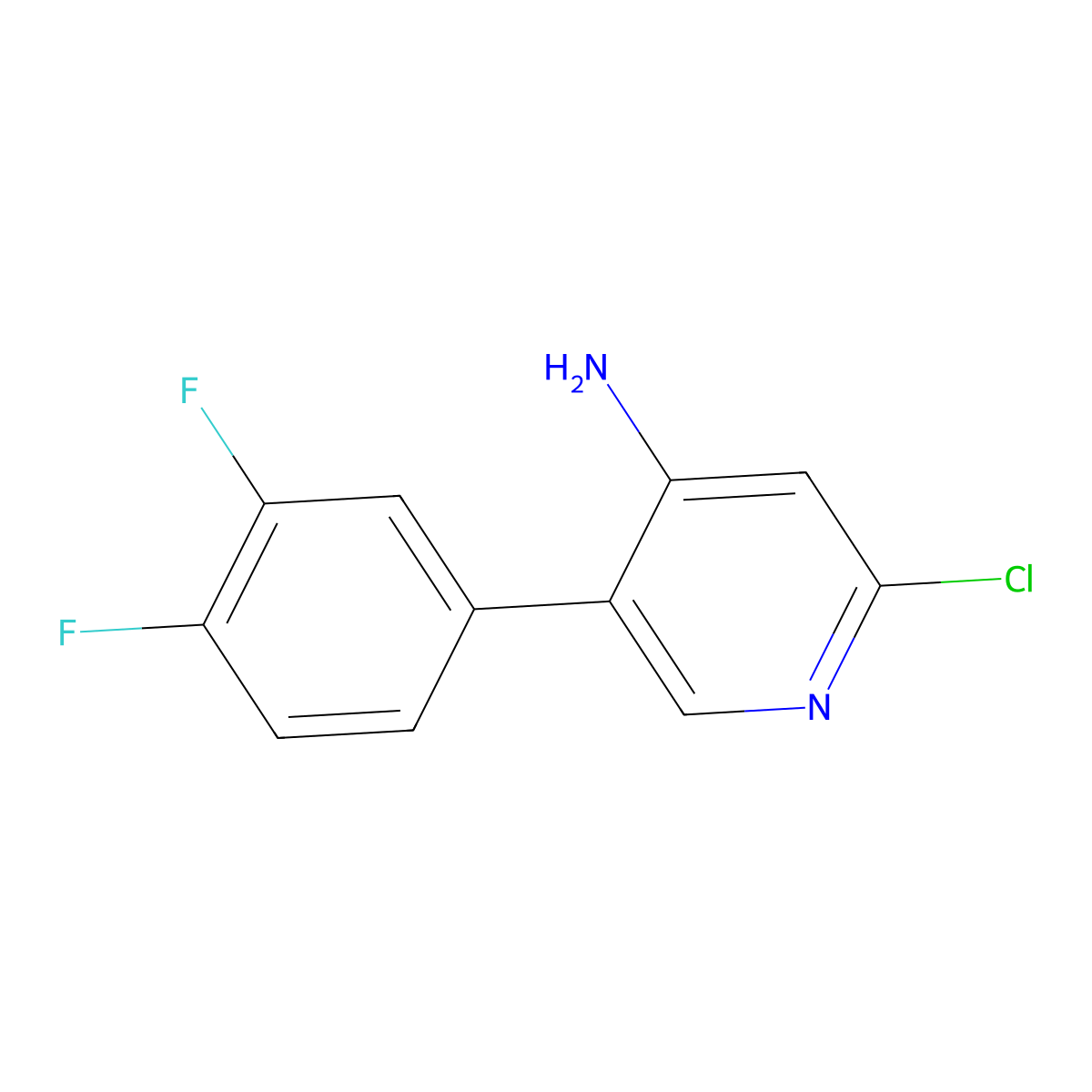 2-Chloro-4-amino-5-(3,4-difluorophenyl)pyridine molecular structure, CAS 1381938-54-0