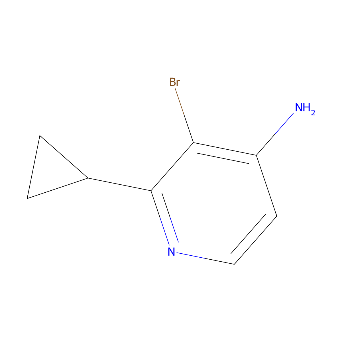 3-Bromo-2-cyclopropyl-4-pyridinamine molecular structure, CAS 1381938-58-4