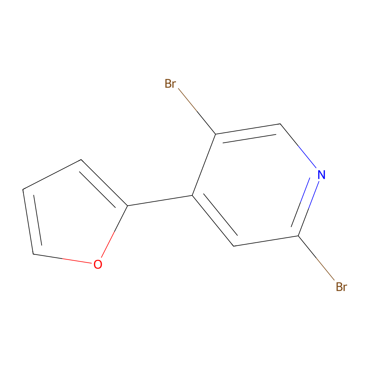 2,5-Dibromo-4-(2-furyl)pyridine molecular structure, CAS 1381938-59-5