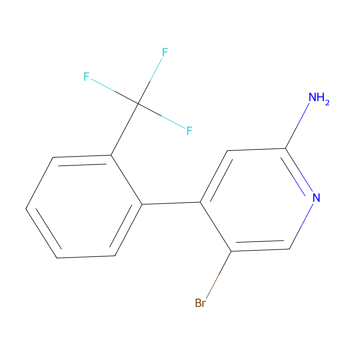 2-Amino-5-bromo-4-(2-trifluoromethylphenyl)pyridine molecular structure, CAS 1381938-60-8
