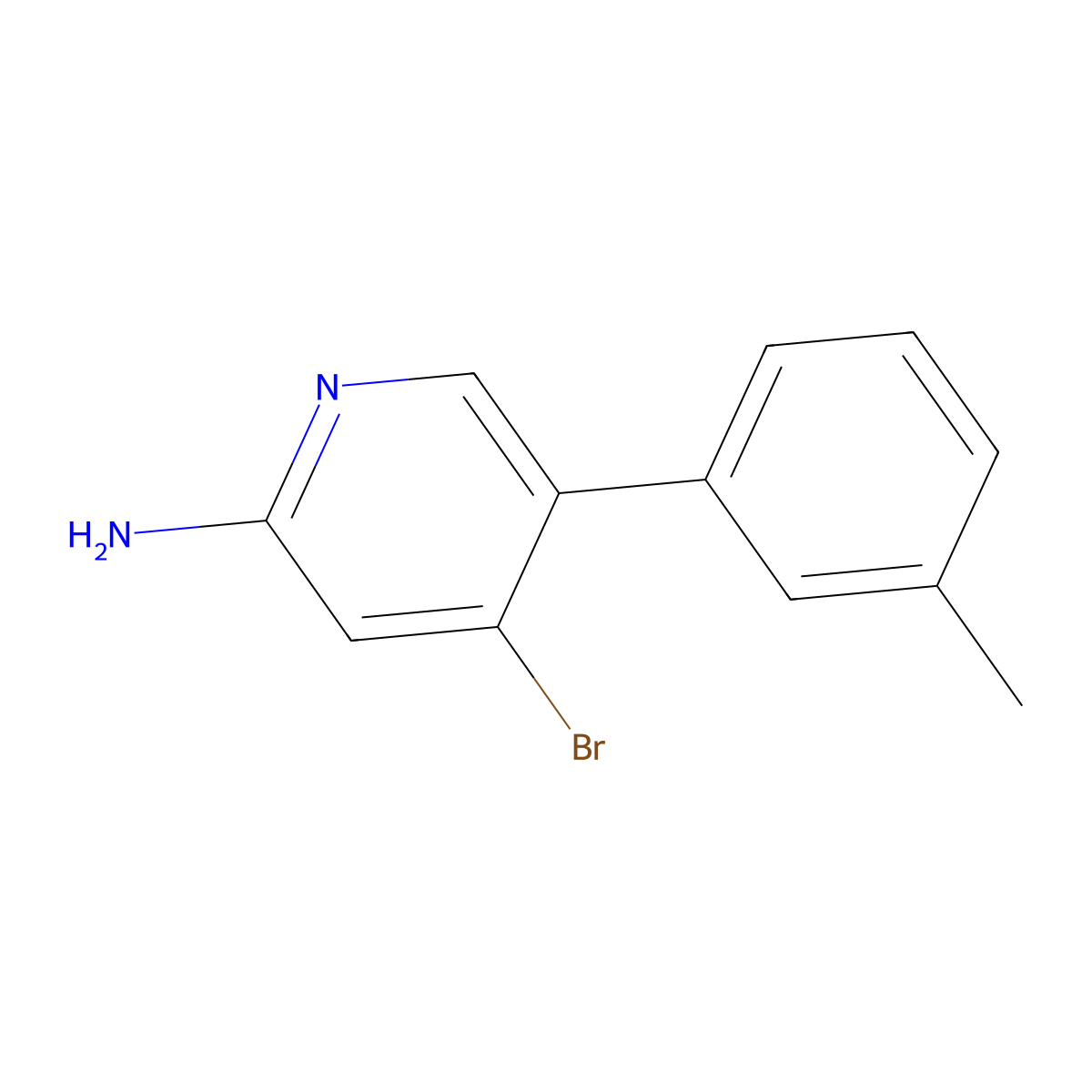 2-Amino-4-bromo-5-(3-tolyl)pyridine molecular structure, CAS 1381938-61-9