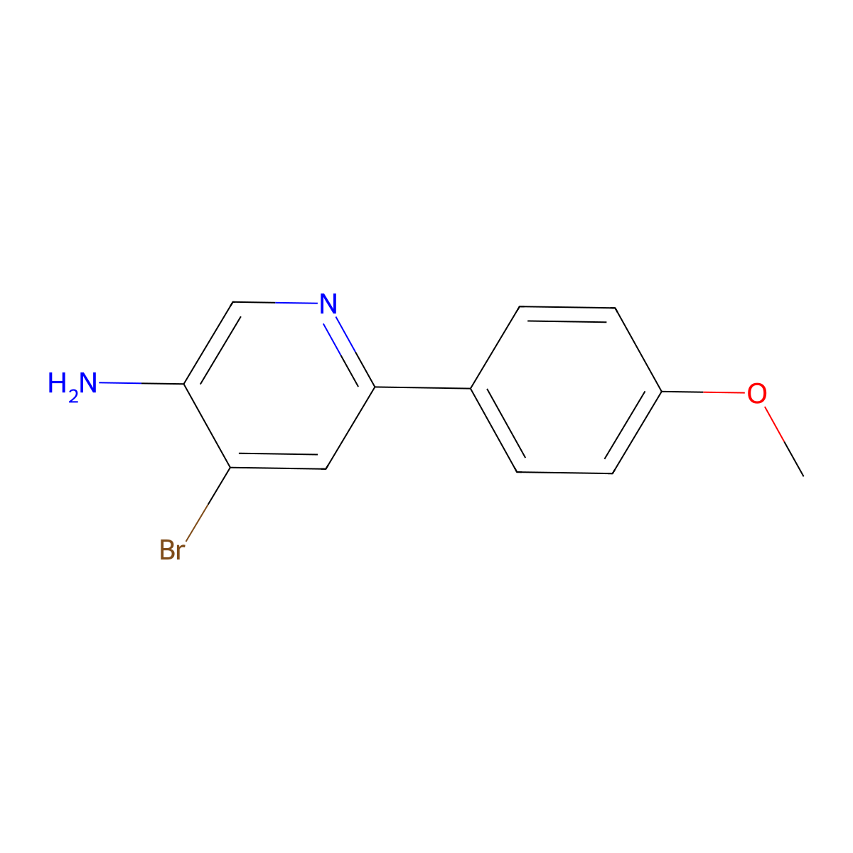 4-Bromo-3-amino-6-(4-methoxyphenyl)pyridine molecular structure, CAS 1381938-62-0