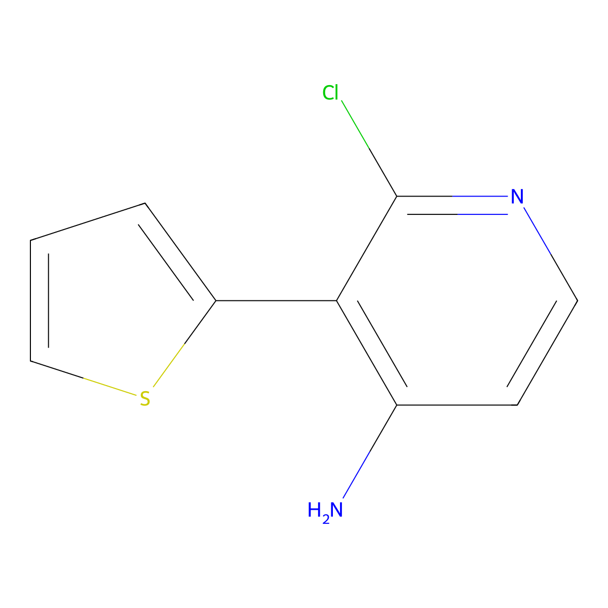 2-Chloro-4-amino-3-(2-thienyl)pyridine molecular structure, CAS 1381938-64-2