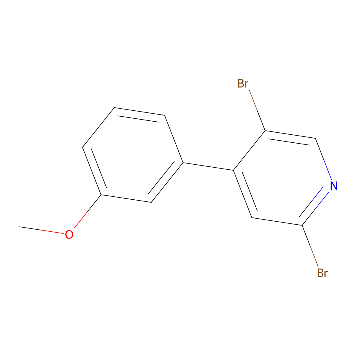 2,5-Dibromo-4-(3-methoxyphenyl)pyridine molecular structure, CAS 1381938-65-3