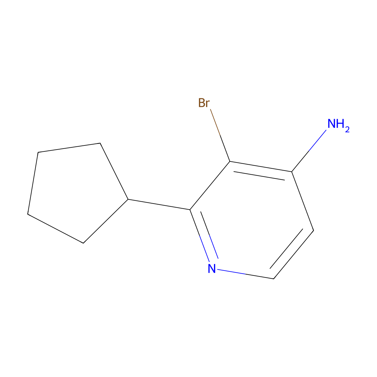 3-Bromo-2-cyclopentylpyridin-4-amine molecular structure, CAS 1381938-66-4