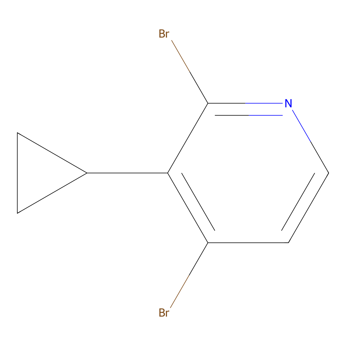 2,4-Dibromo-3-(cyclopropyl)pyridine molecular structure, CAS 1381938-71-1