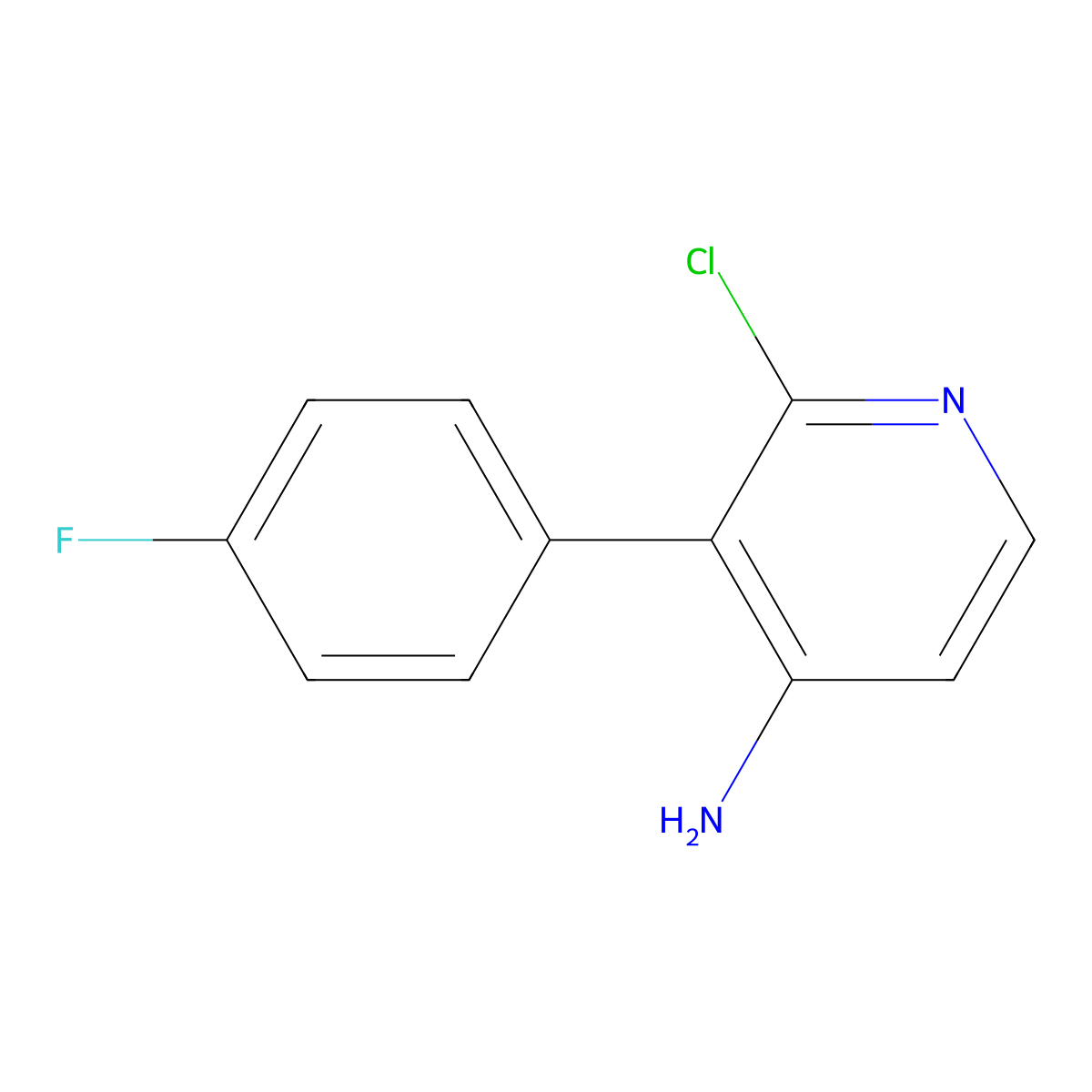 2-Chloro-4-amino-3-(4-fluorophenyl)pyridine molecular structure, CAS 1381938-72-2