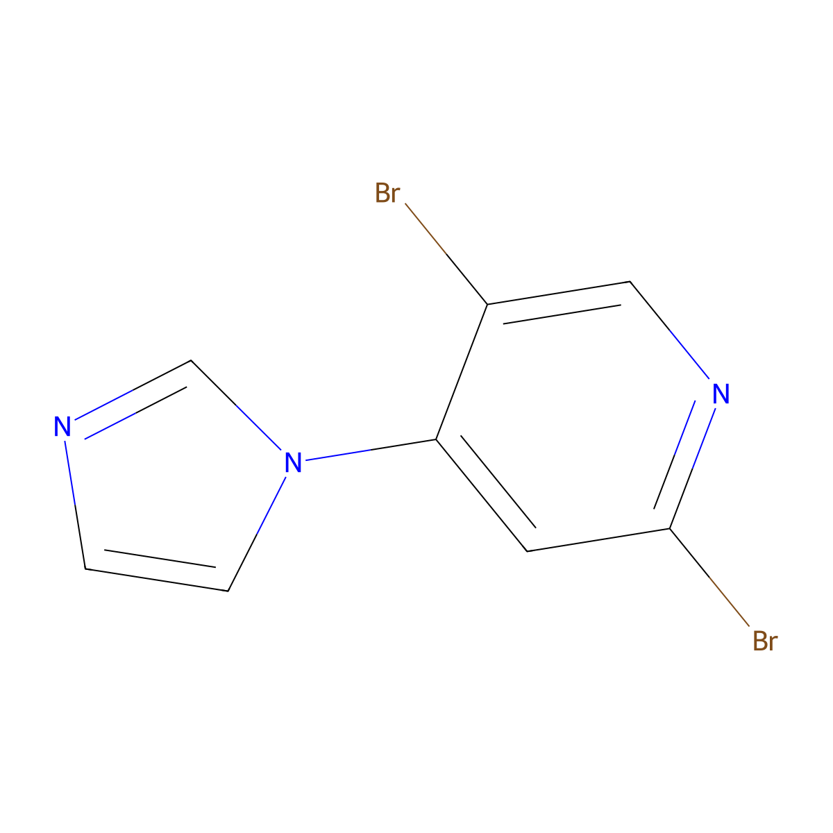 2,5-Dibromo-4-(imidazol-1-yl)pyridine molecular structure, CAS 1381938-73-3