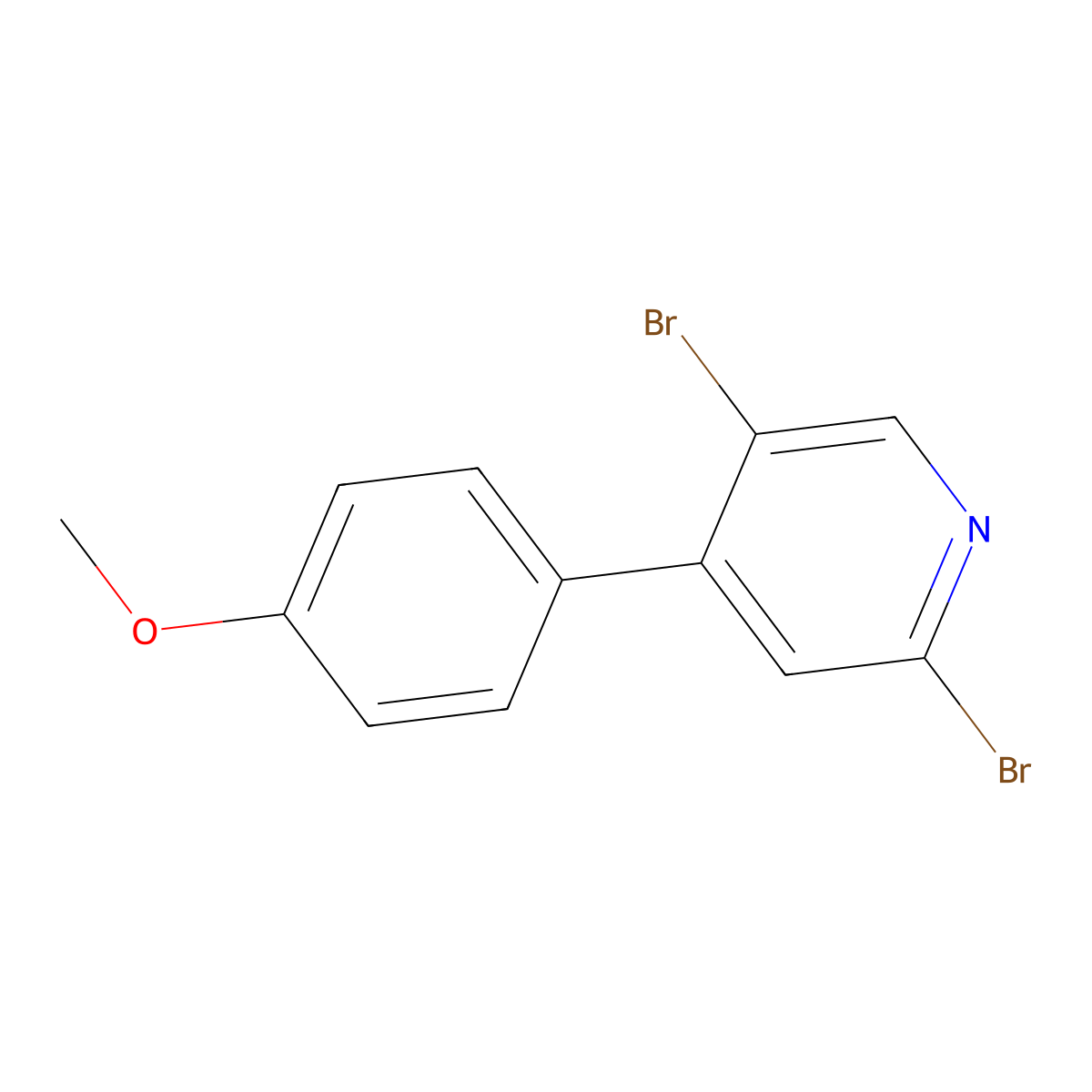 2,5-Dibromo-4-(4-methoxyphenyl)pyridine molecular structure, CAS 1381938-74-4