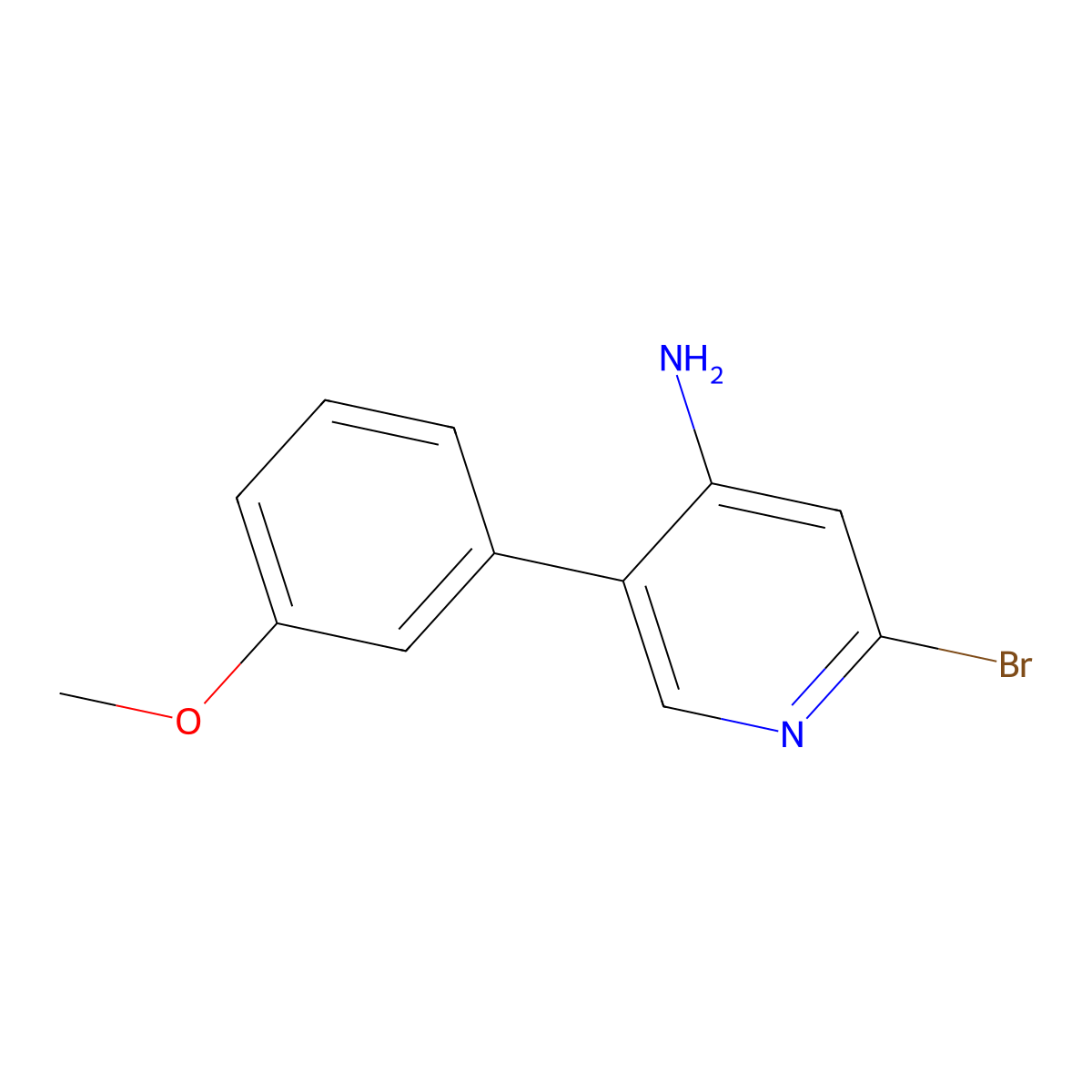 2-Bromo-4-amino-5-(3-methoxyphenyl)pyridine molecular structure, CAS 1381938-75-5