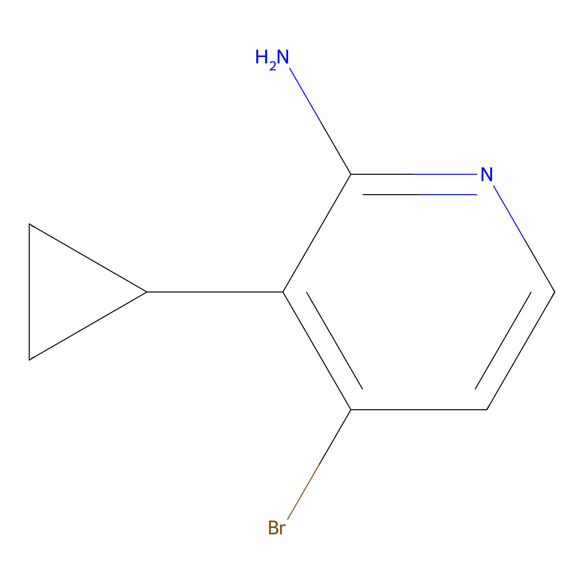4-Bromo-3-cyclopropylpyridin-2-amine molecular structure, CAS 1381938-78-8