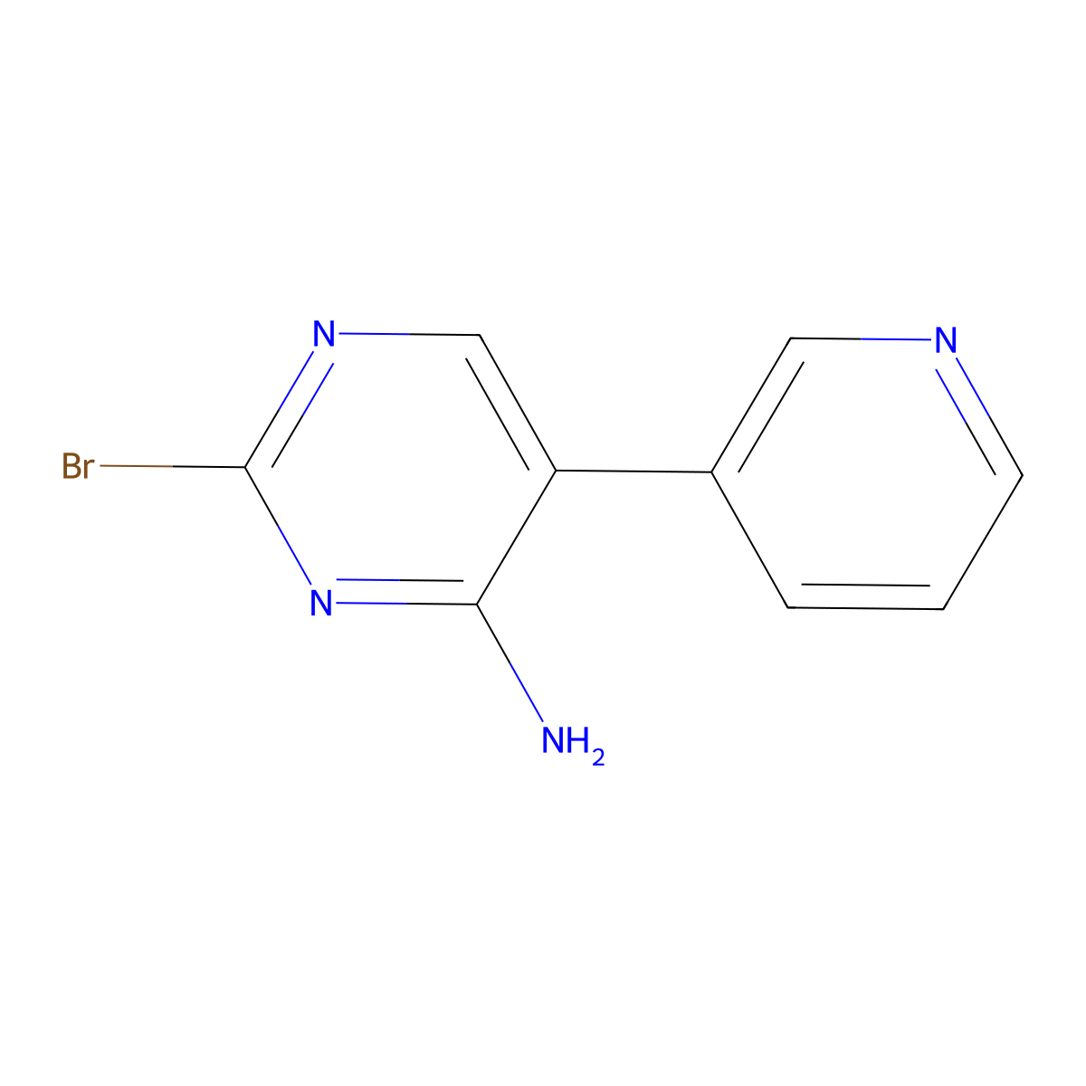 2-Bromol-4-amino-5-(3-pyridyl)pyrimidine molecular structure, CAS 1381938-79-9