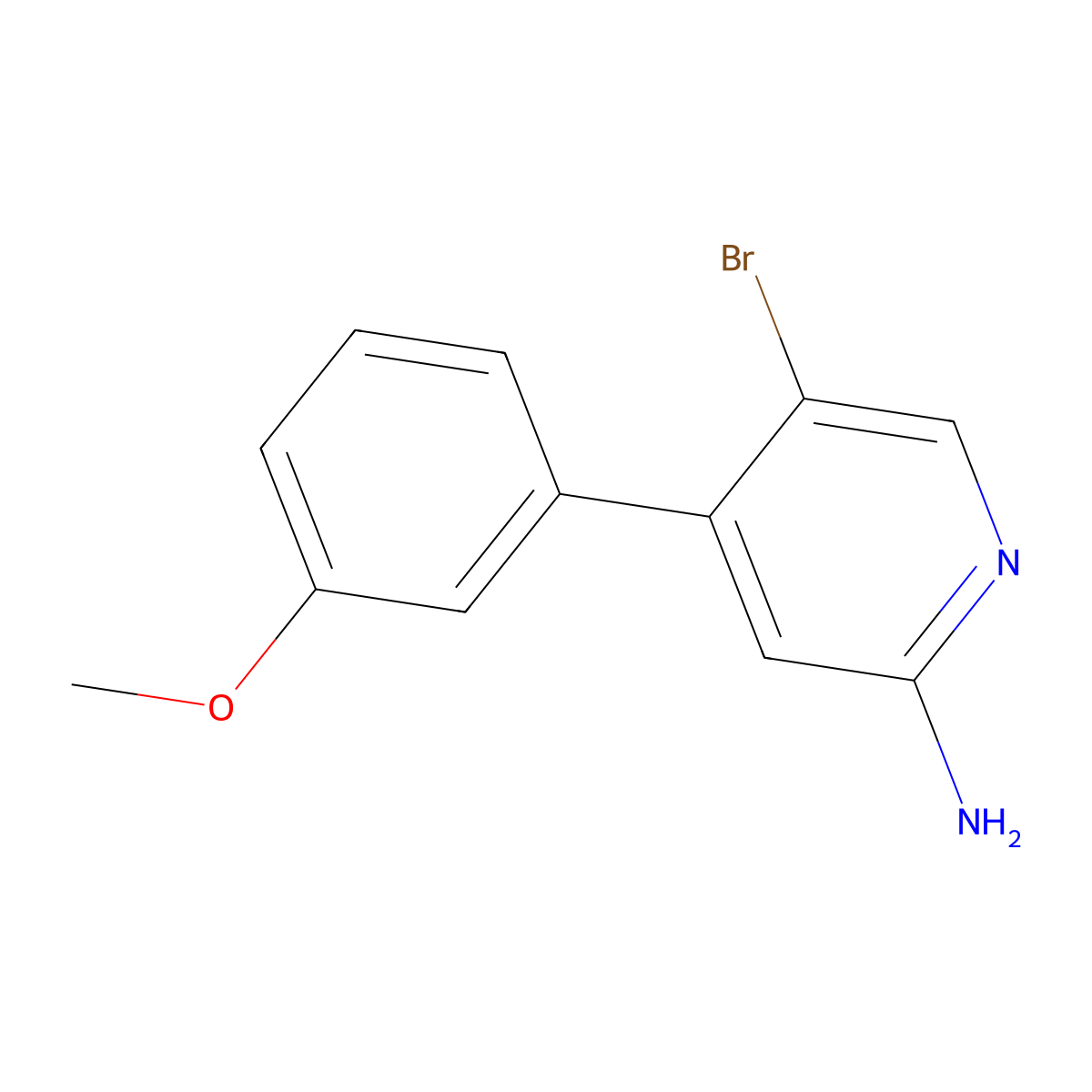 2-Amino-5-bromo-4-(3-methoxyphenyl)pyridine molecular structure, CAS 1381938-80-2