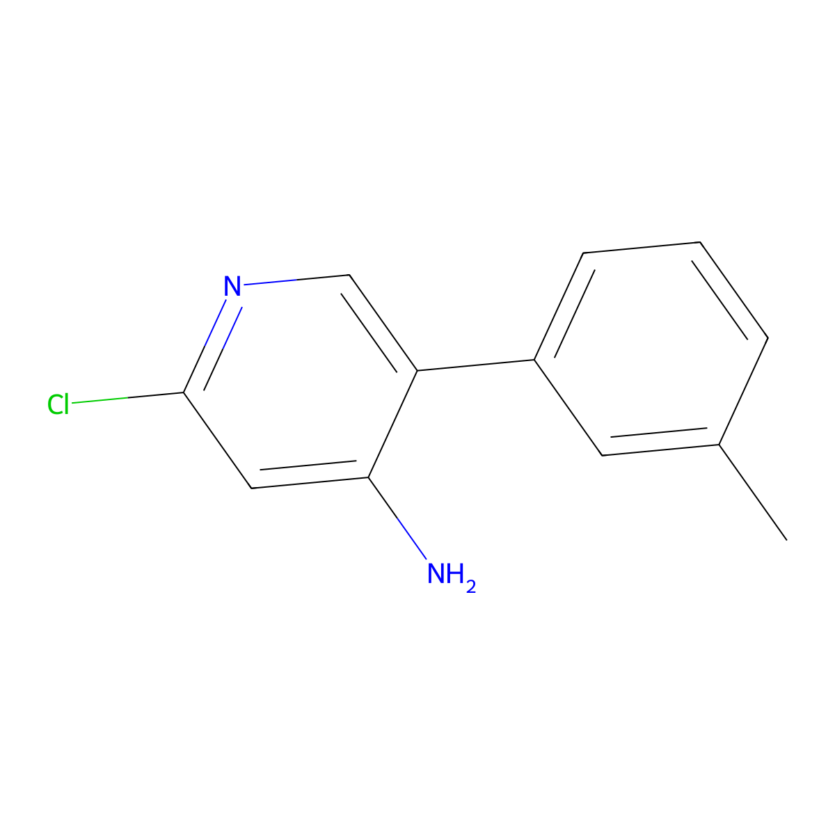 2-Chloro-4-amino-5-(3-tolyl)pyridine molecular structure, CAS 1381938-81-3