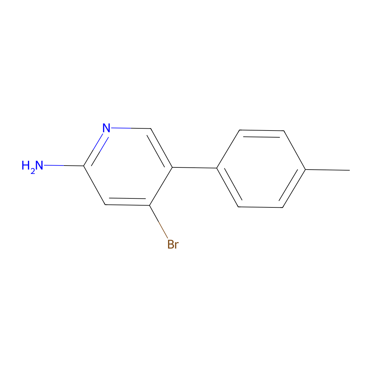 2-Amino-4-bromo-5-(4-tolyl)pyridine molecular structure, CAS 1381938-82-4