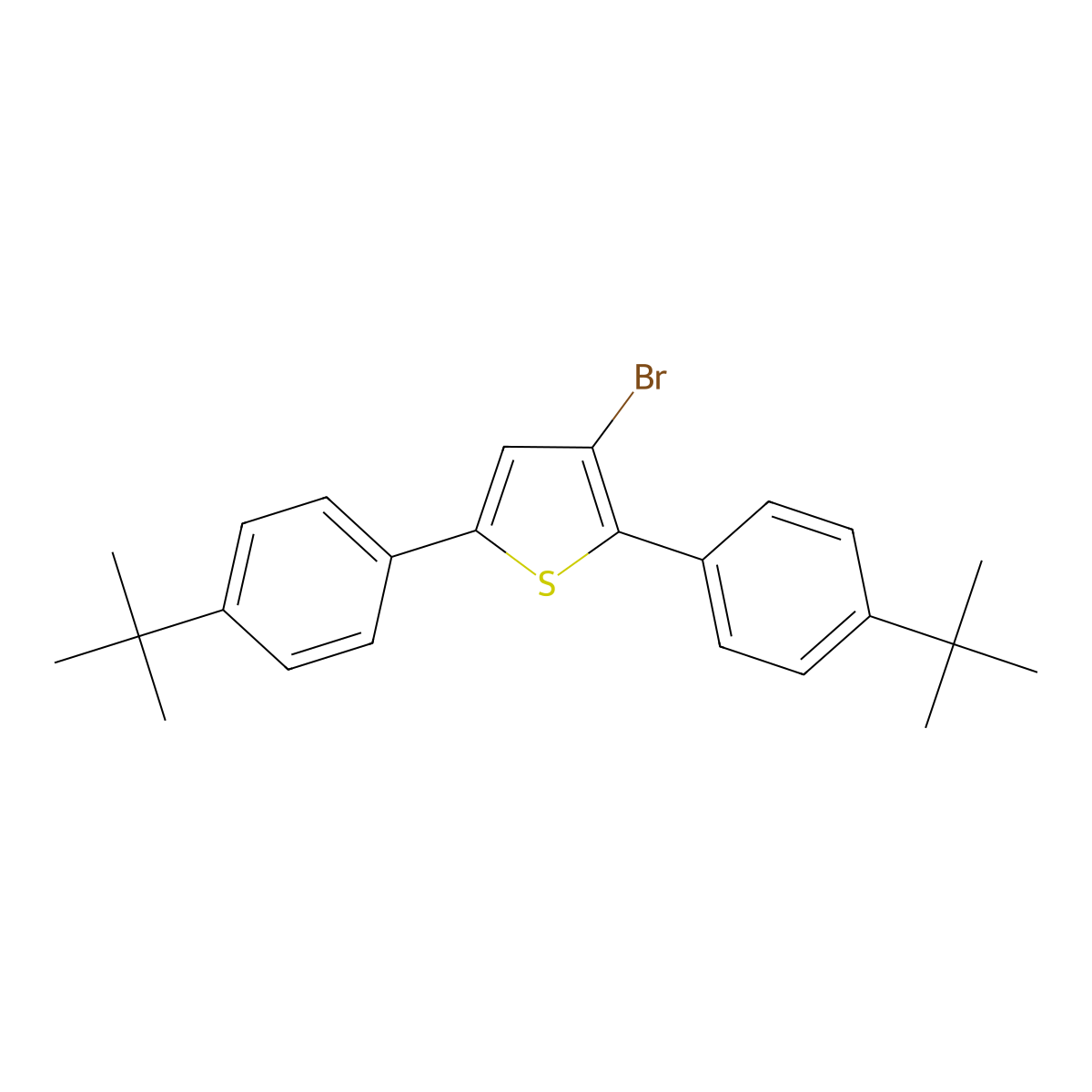 3-Bromo-2,5-bis(4-(tert-butyl)phenyl)thiophene molecular structure, CAS 1381939-05-4