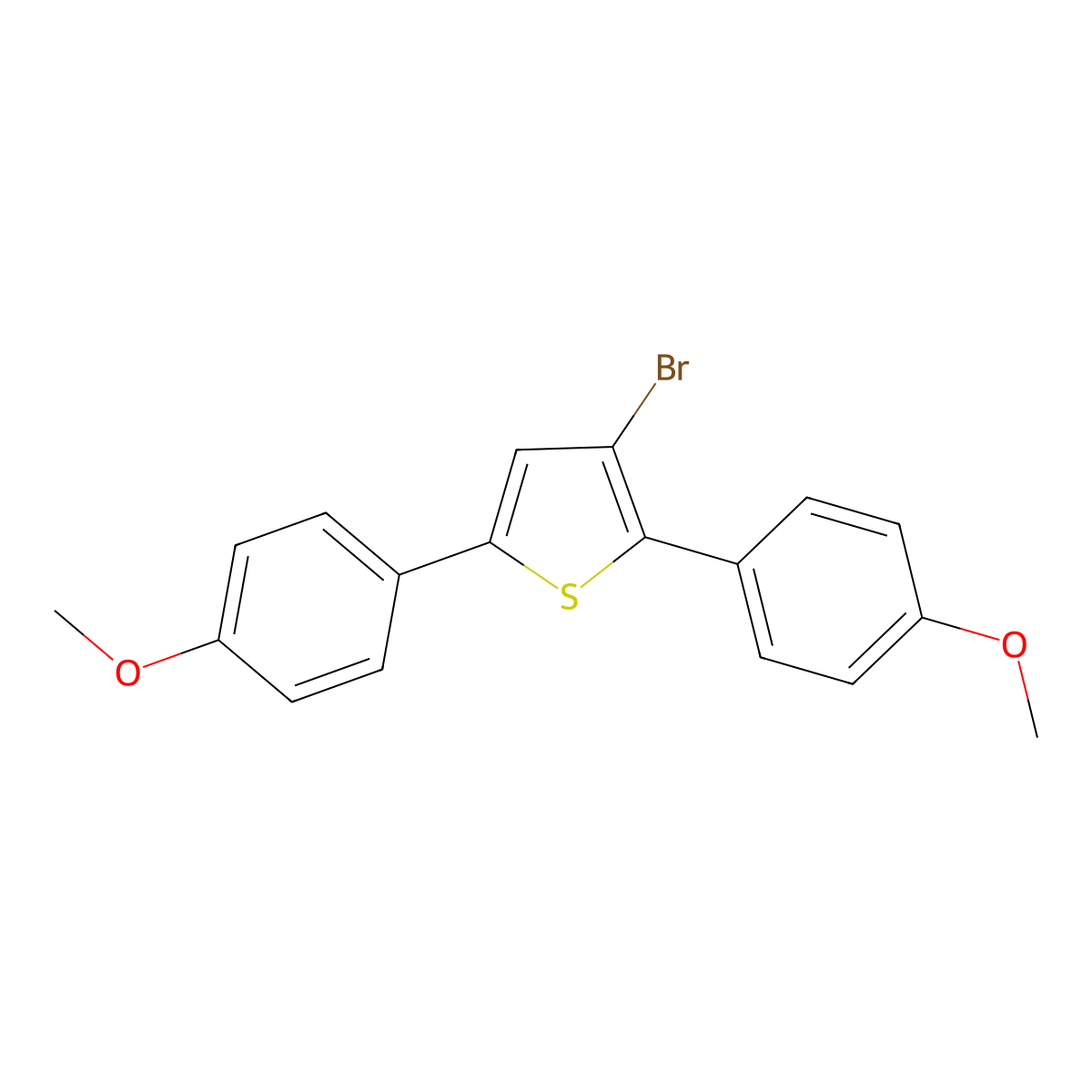 3-Bromo-2,5-bis(4-methoxyphenyl)thiophene molecular structure, CAS 1381939-06-5