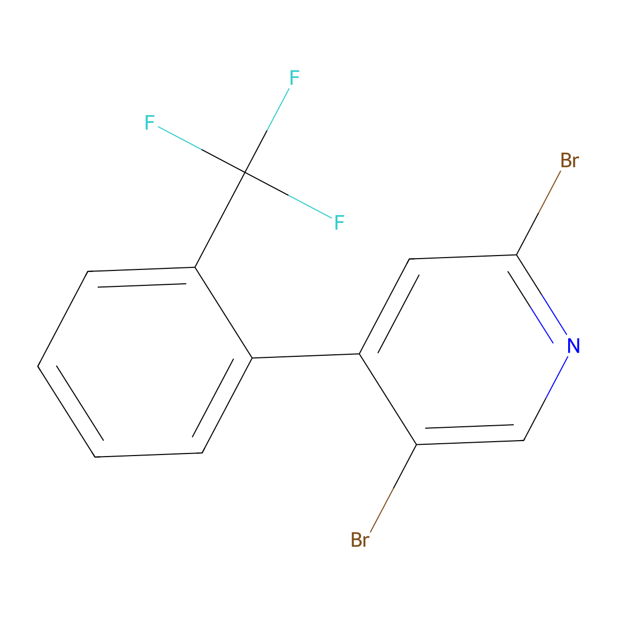 2,5-Dibromo-4-(2-trifluoromethylphenyl)pyridine molecular structure, CAS 1381940-49-3