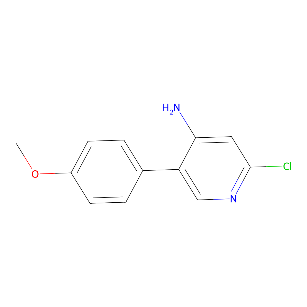 2-Chloro-4-amino-5-(4-methoxyphenyl)pyridine molecular structure, CAS 1381940-61-9