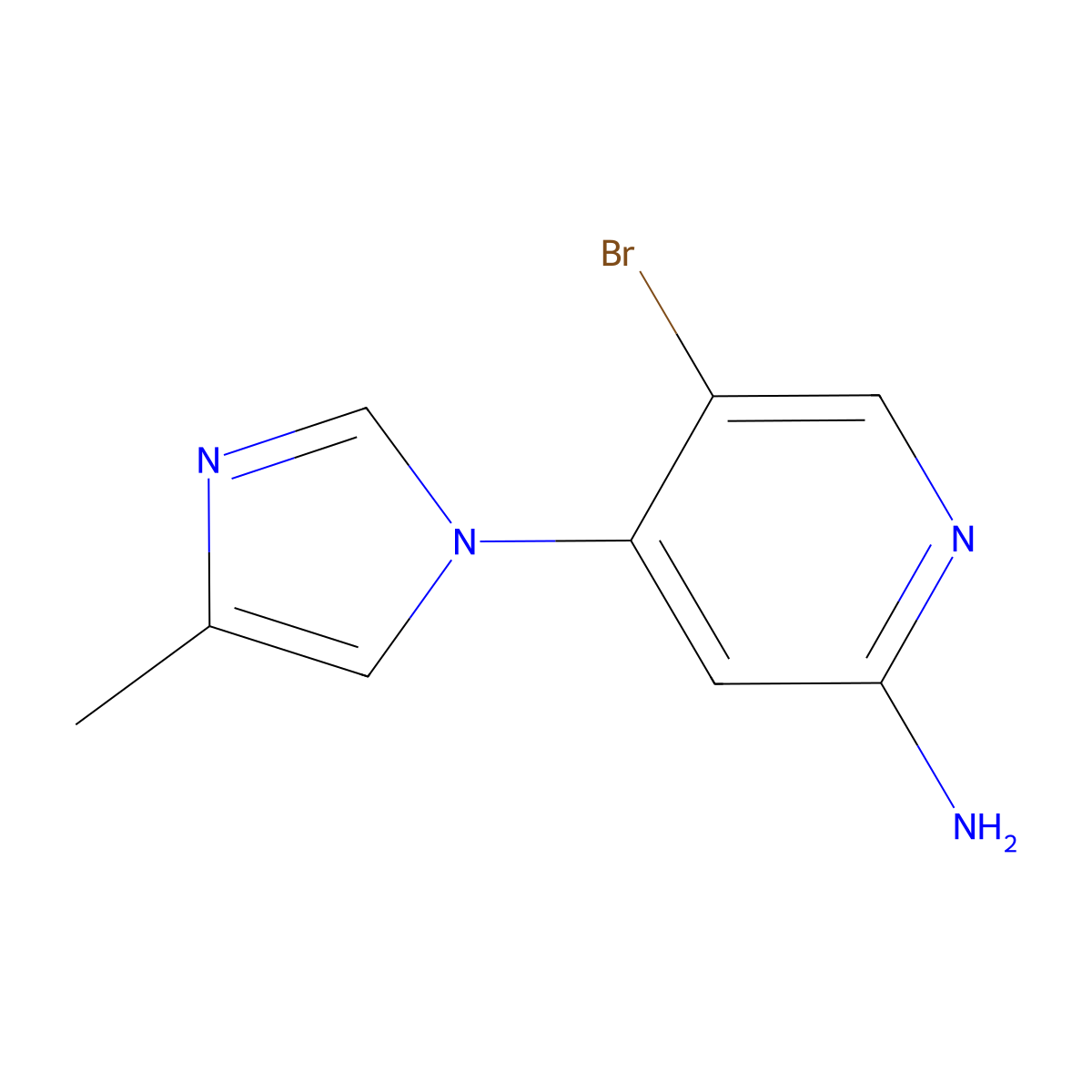 2-Amino-5-bromo-4-(4-methylimidazol-1-yl)pyridine molecular structure, CAS 1381940-68-6