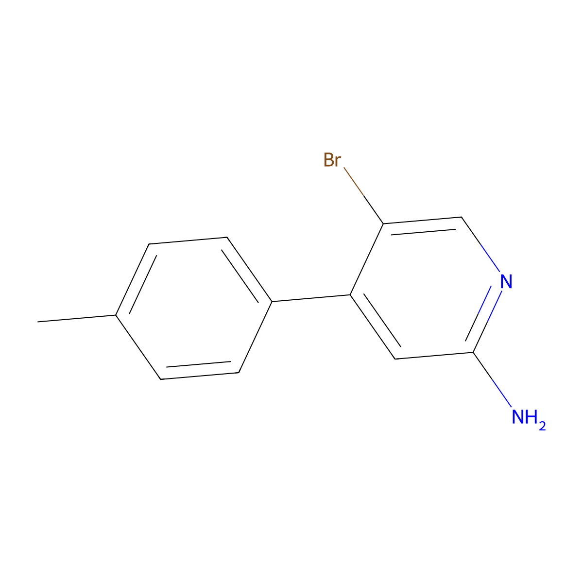 2-Amino-5-bromo-4-(4-tolyl)pyridine molecular structure, CAS 1381940-77-7
