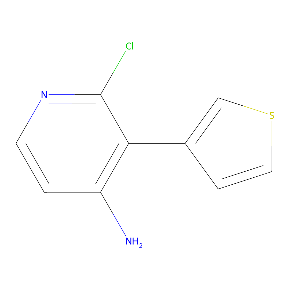 2-Chloro-4-amino-3-(3-thienyl)pyridine molecular structure, CAS 1381940-80-2