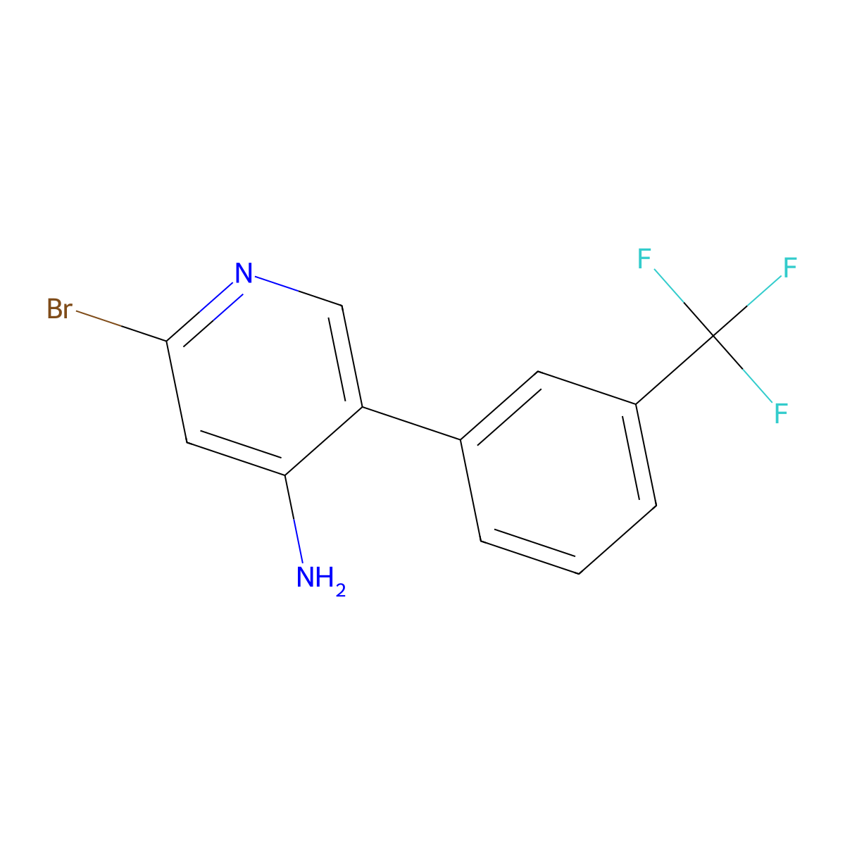 2-Bromo-4-amino-5-(3-trifluoromethylphenyl)pyridine molecular structure, CAS 1381940-90-4