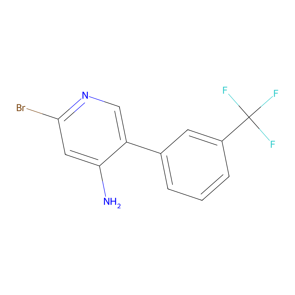 2-Bromo-4-amino-5-(3-trifluoromethylphenyl)pyridine molecular structure, CAS 1381940-90-4