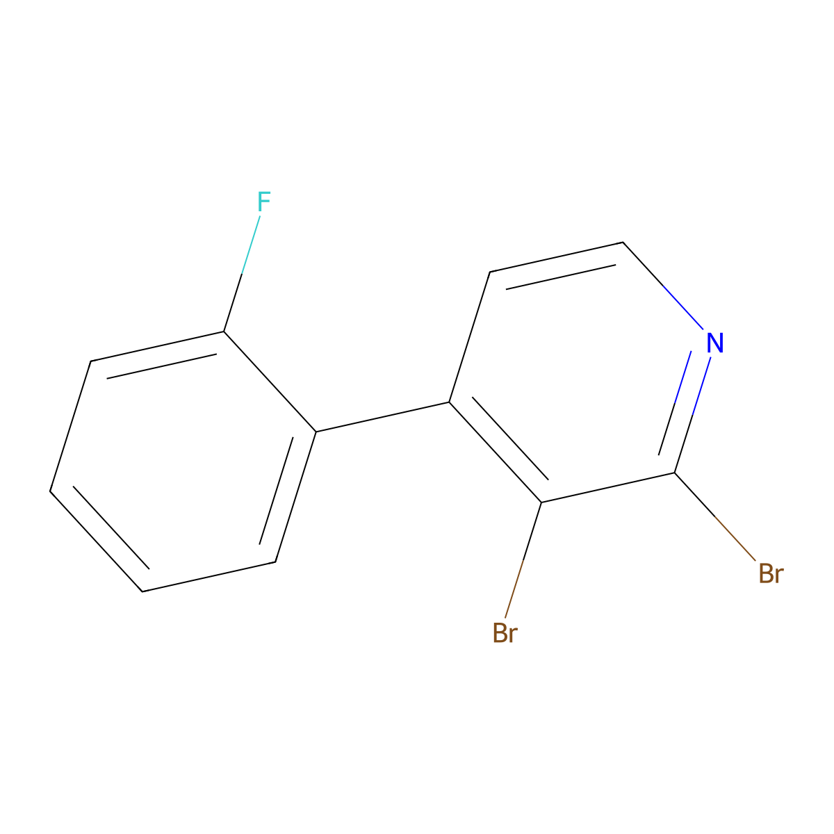 2,3-Dibromo-4-(2-fluorophenyl)pyridine molecular structure, CAS 1381940-93-7